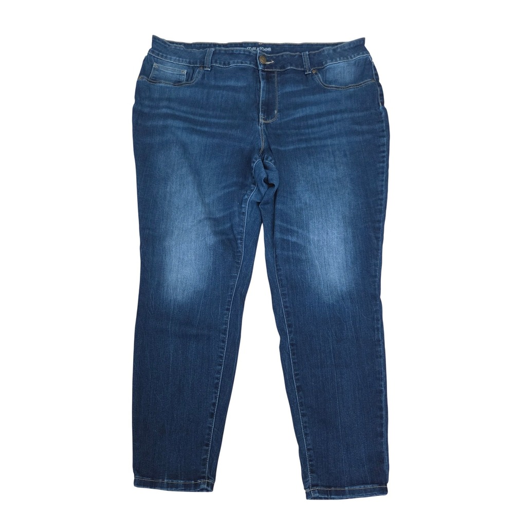 Maurices Womens 22W Regular Dark Wash Skinny Jeans Blue Stretch Denim H0519
